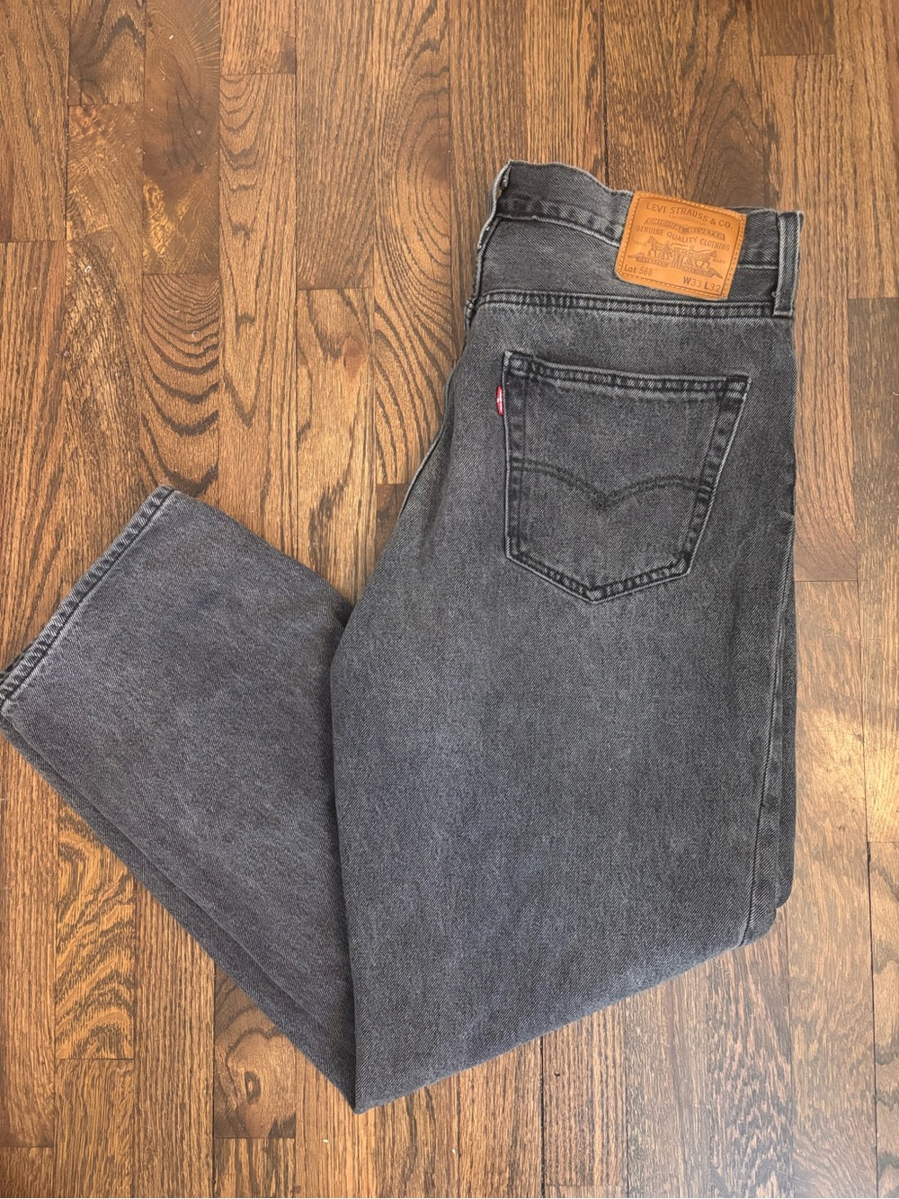 Levi's 568 - Men's Black/Dark Gray Relaxed Fit Jeans